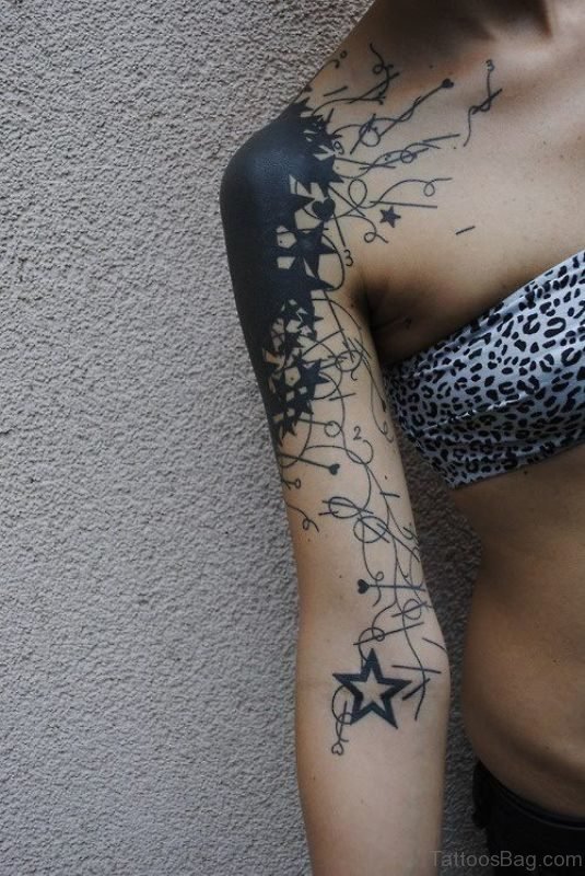 Nice Black Shoulder Tattoo
