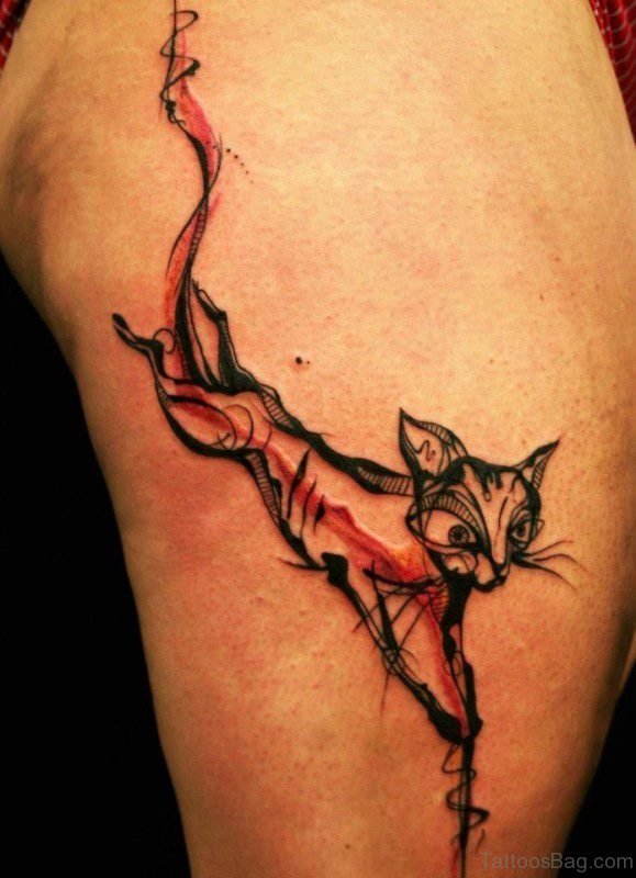 Nice Cat Shoulder Tattoo