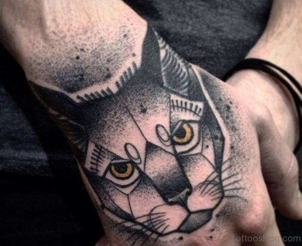 Nice Cat Tattoo On Hand