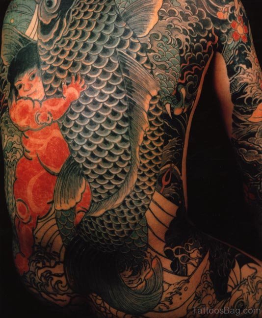 Nice Elephant Tattoo Design On Back Body