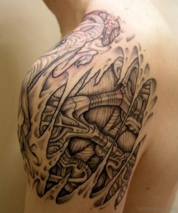 Nice Nordic Tribal Shoulder Tattoo
