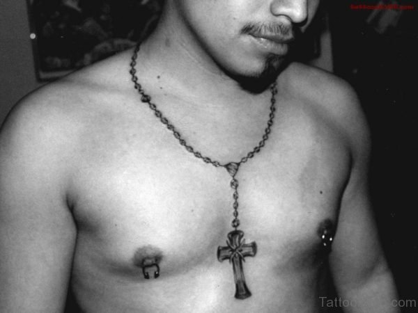 Nice Rosary Tattoos On Chest