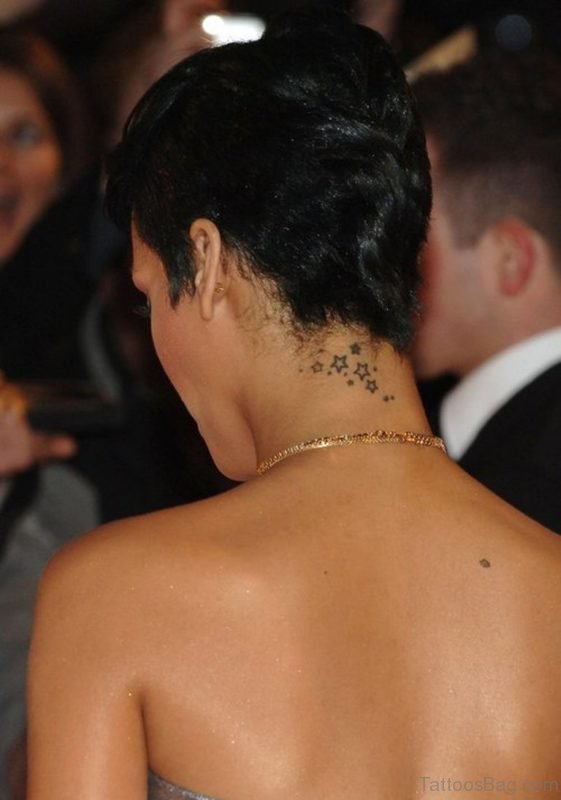 Nice Stars Nape Tattoo