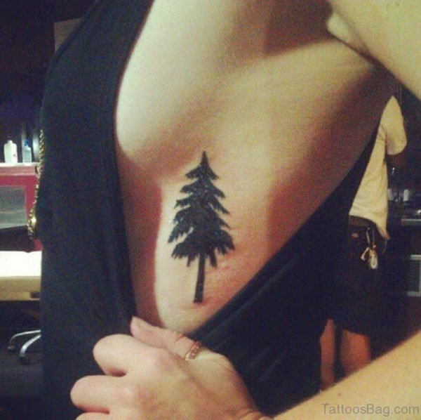 Nice Tree Tattoo On Rib