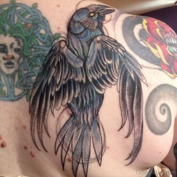 Nordic Flying Bird Shoulder Tattoo