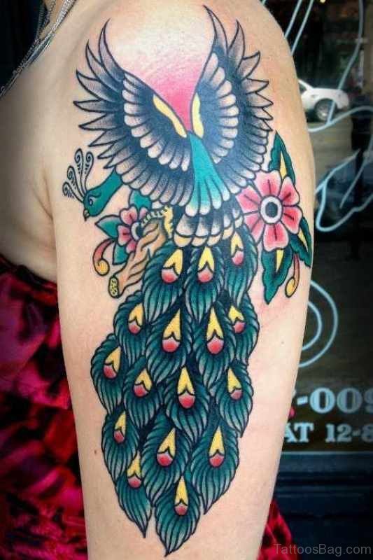 Outstanding Peacock Tattoo Deisgn