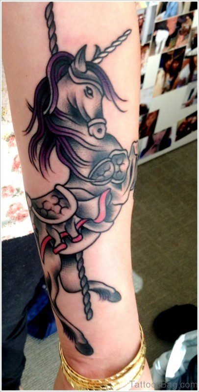 Outstanding Unicorn Tattoo On Arm
