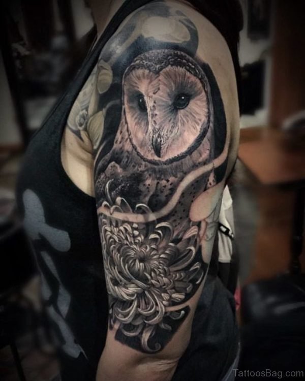Owl Shoulder Tattoo Design
