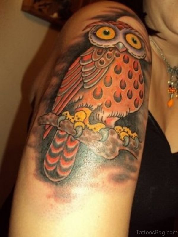 Owl Tattoo On Shoulder