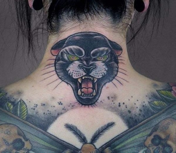 Panther Tattoo On Nape