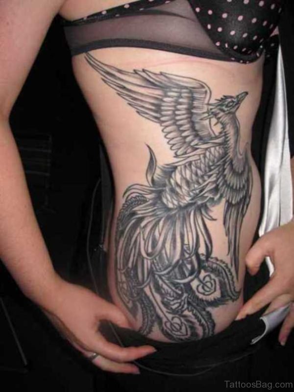Phoenix Tattoo On Rib 