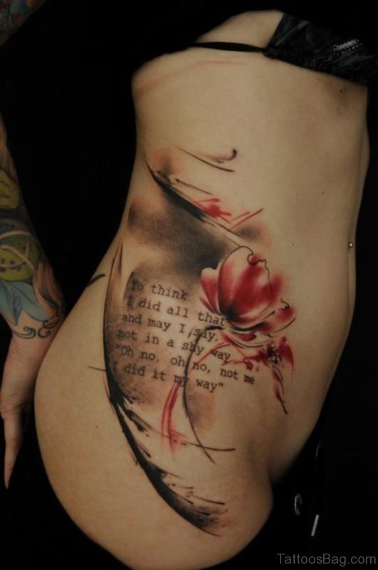 Poppy Tattoo On waist