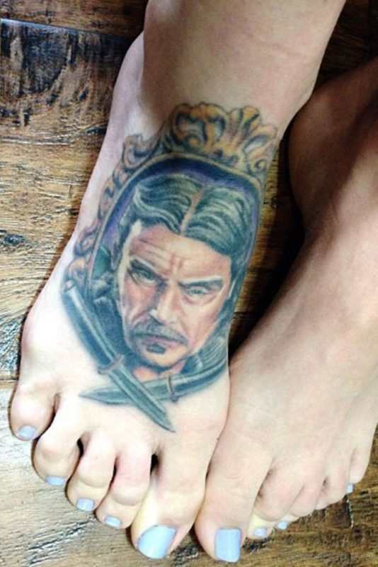 Portrait Tattoo On Foot