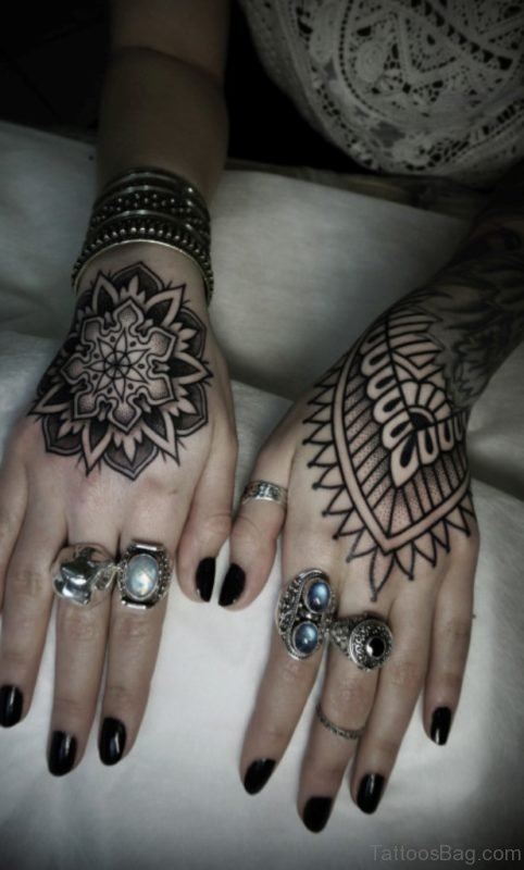 Pretty Mandala Tattoo On Hand