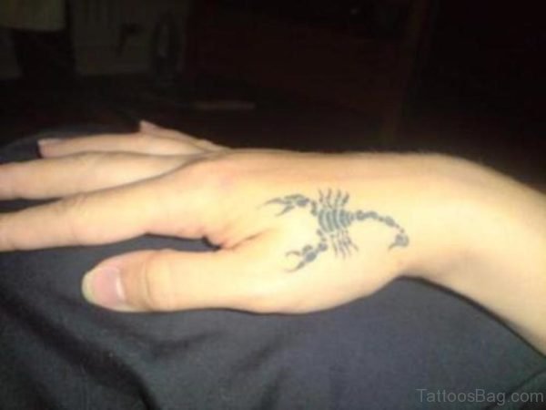 Pretty Scorpion Tattoo On Hand