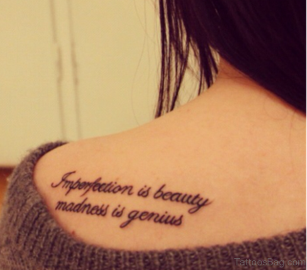 Pretty Wording Tattoo On Back