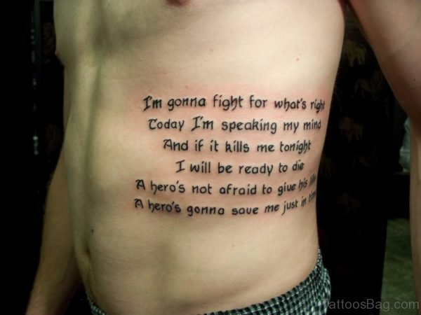 Quotes Tattoo On Rib