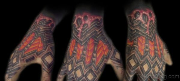Red And Black Mandala Tattoo