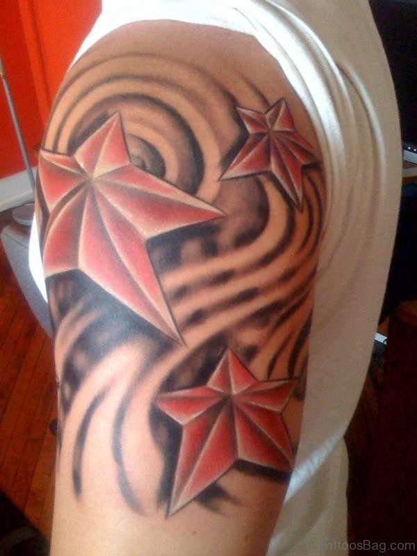 Red Tribal Nautical Tattoo