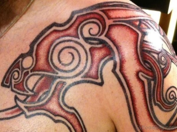 Red Tribal Nordic Tattoo