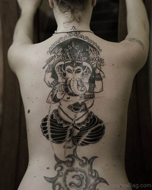 Religious Tattoo On Back Body