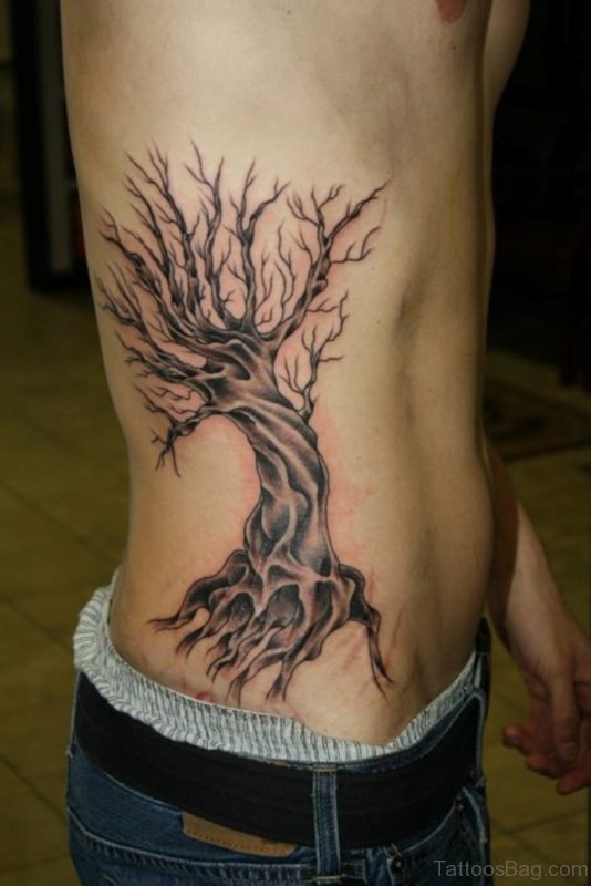 Rib Cage Dead Tree Tattoo