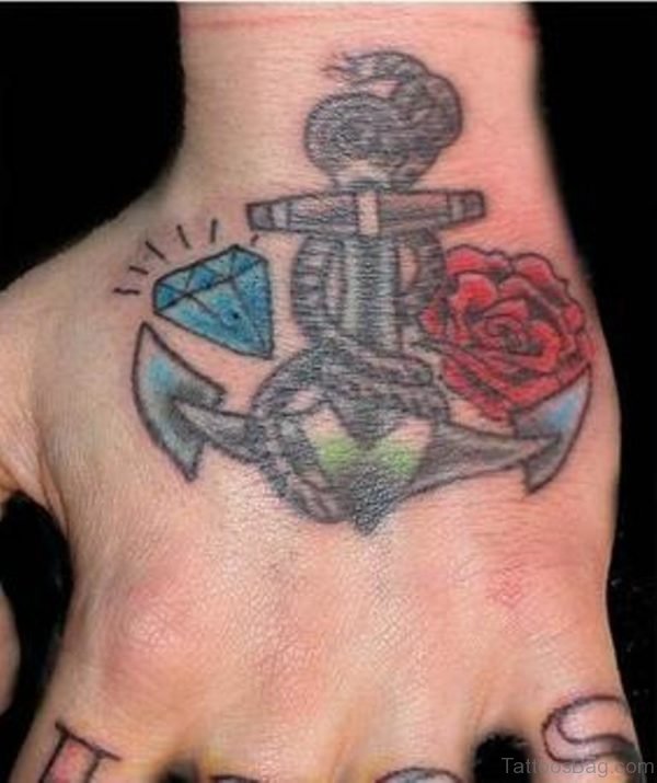 Rose And Anchor Tattoo