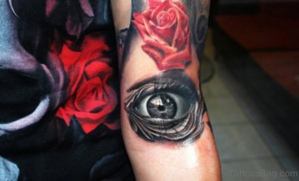 Rose And Eye Tattoo