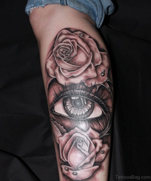 Rose And Eye Tattoo