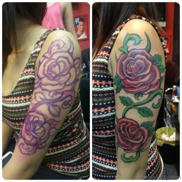 Rose Tattoo On Shoulder