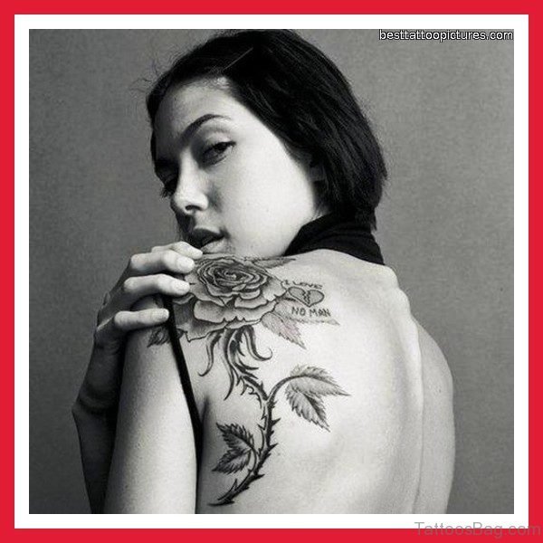 Rose Tattoo On Shoulder For Women