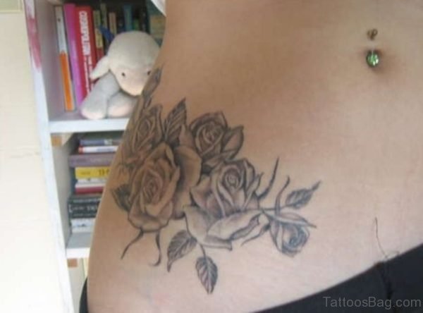 Rose Tattoo On Waist