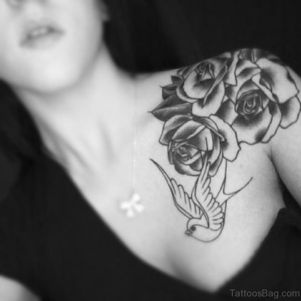 Roses Tattoo Design On Shoulder 1