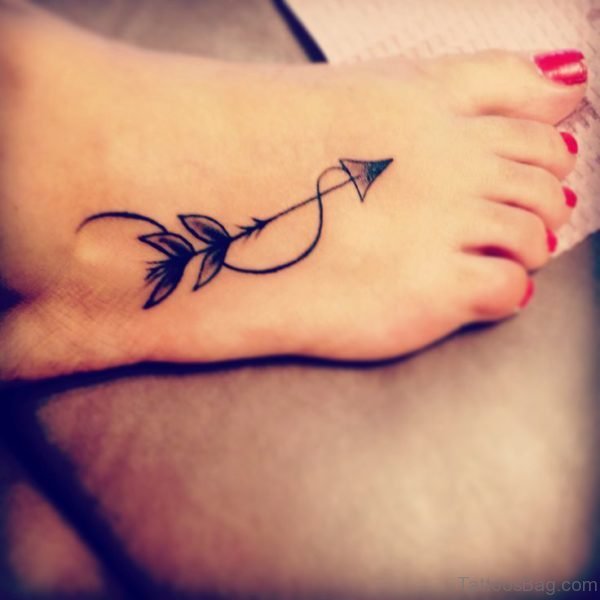 Sagittarius Arrow Tattoo On Foot 