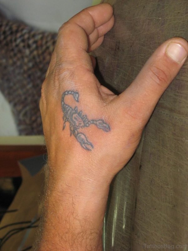 Scorpion Tattoo Design On hand