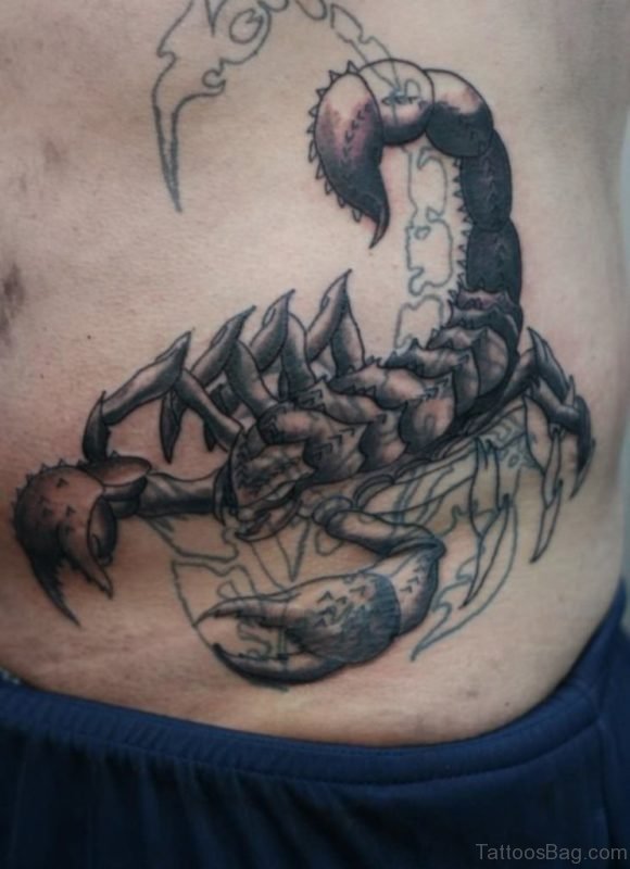 Scorpion Tattoo On Waist