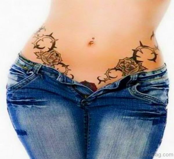 Sexy Waist Tribal Tattoo for Women