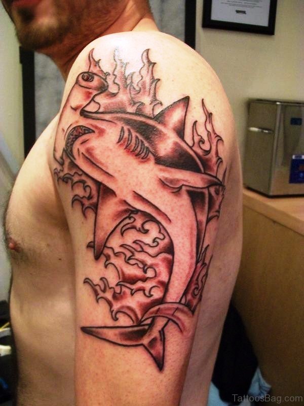 Shark Tattoo On Shoulder 1