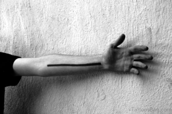 Simple Black Line Tattoo On Arm