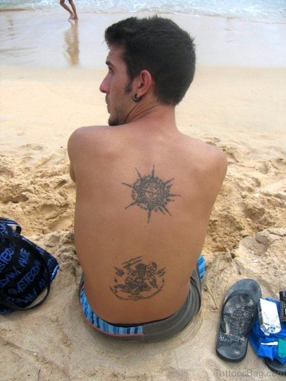 Simple Buddhist Tattoo On Back