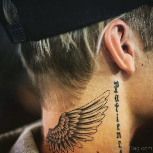 Single Wings Tattoo On Nape
