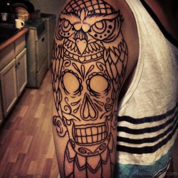 Skull And Owl Tattoo