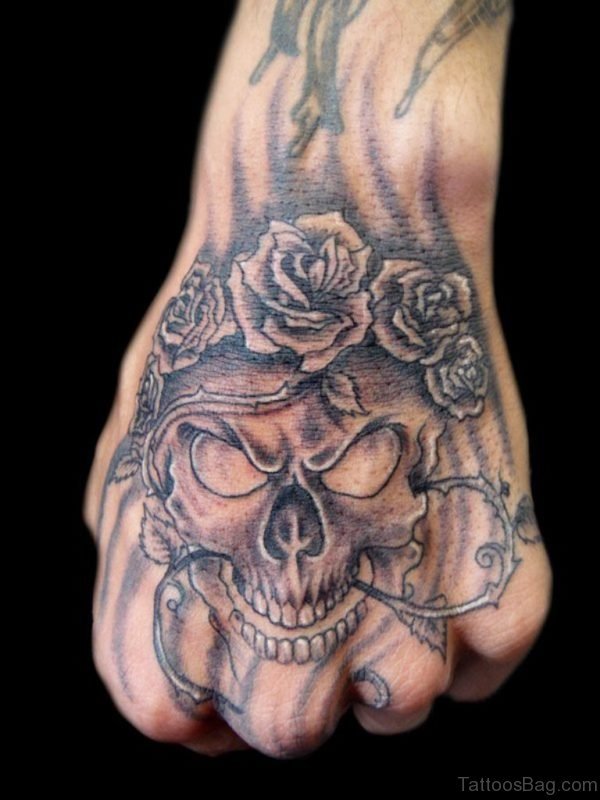 Skull And Rose Tattoo