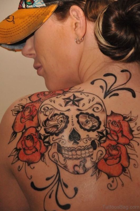 Skull Nautical Shoulder Tattoo st4168