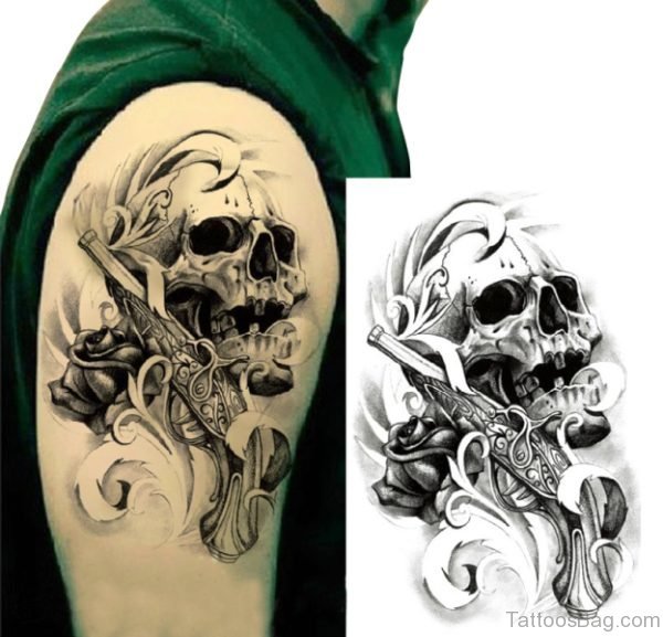 Skull Tattoo On Shoulder 3