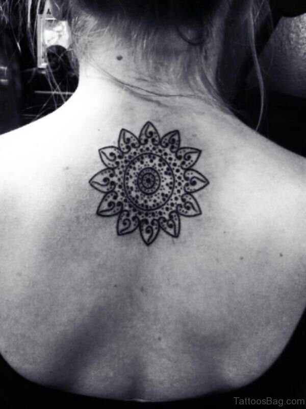 Small Back Neck Mandala Tattoo