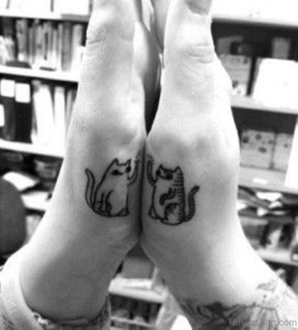 Small Cat Tattoo On Hands