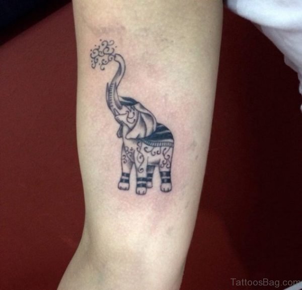 Small Elephant Tattoo On Forearm