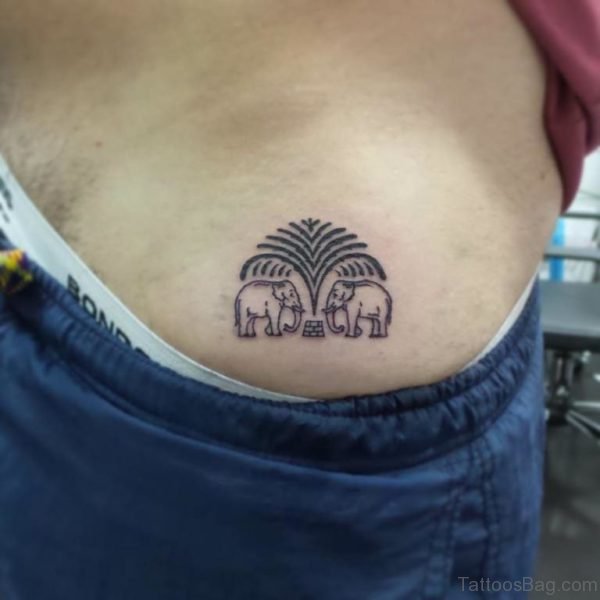 Small Elephant Tattoo On Waist attoo On Waist TB140