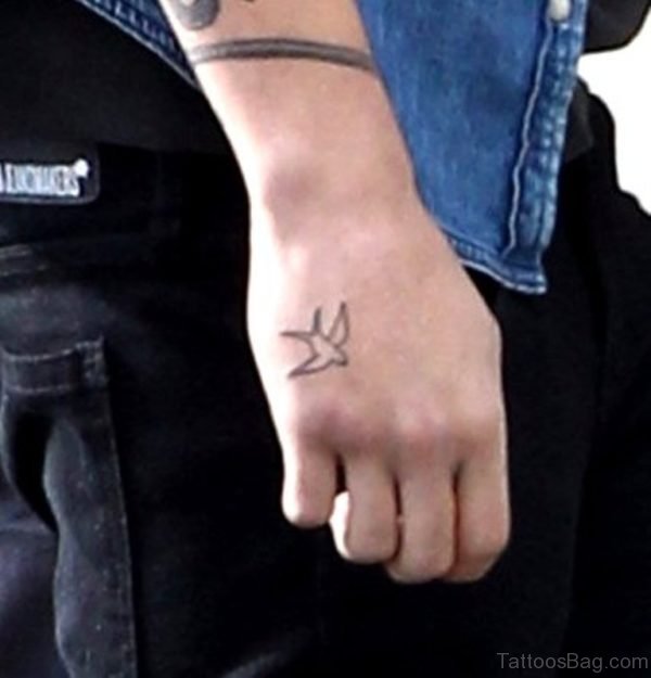 Small Swallow Tattoo On Hand